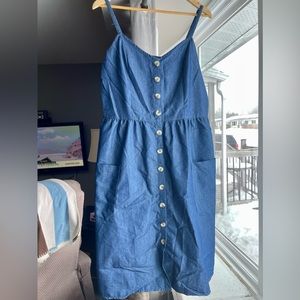 Chambray Button Dress